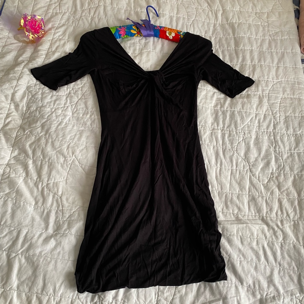 Black bubble hem dress with cutouts soprano